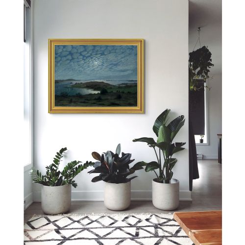 FILIP ARTUR WAHLSTRM VIEW OF LVSBORG FORTRESS ANTIQUE OIL PAINTING - ADDITIONAL PHOTO 2