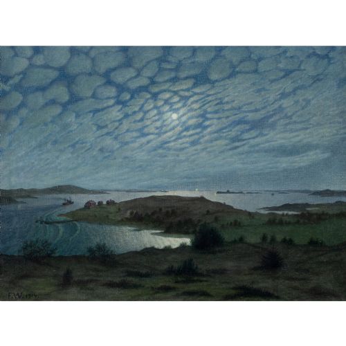 FILIP ARTUR WAHLSTRM VIEW OF LVSBORG FORTRESS ANTIQUE OIL PAINTING - ADDITIONAL PHOTO 5