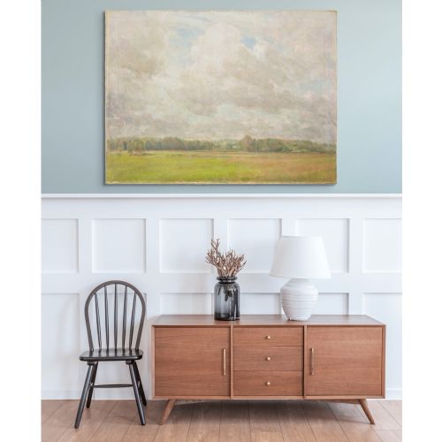 JULIUS PAULSEN BIG CLOUDS ANTIQUE OIL PAINTING - ADDITIONAL PHOTO 3