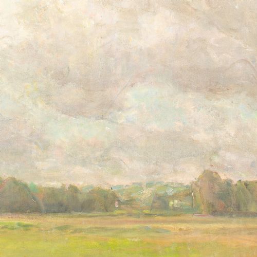 JULIUS PAULSEN BIG CLOUDS ANTIQUE OIL PAINTING - ADDITIONAL PHOTO 6