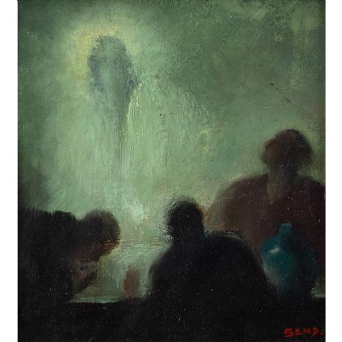 JEAN SEND THE PILGRIMS AT EMMAUS OIL PAINTING - ADDITIONAL PHOTO 5