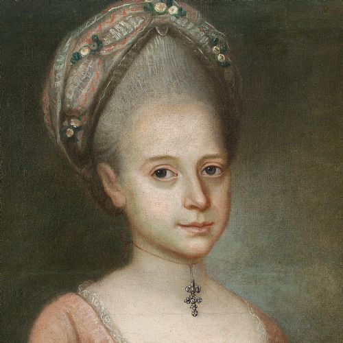 18THCENTURY FRENCH SCHOOL PORTRAIT OF A LADY WITH ROSES ANTIQUE OIL PAINTING - ADDITIONAL PHOTO 6