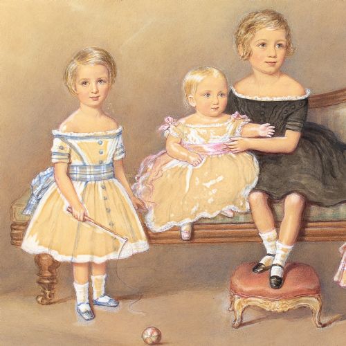 JOHN GEORGE INDERMAUR GROUP OF CHILDREN ANTIQUE WATERCOLOUR - ADDITIONAL PHOTO 6