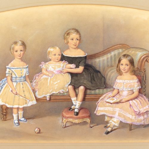 JOHN GEORGE INDERMAUR GROUP OF CHILDREN ANTIQUE WATERCOLOUR - ADDITIONAL PHOTO 7