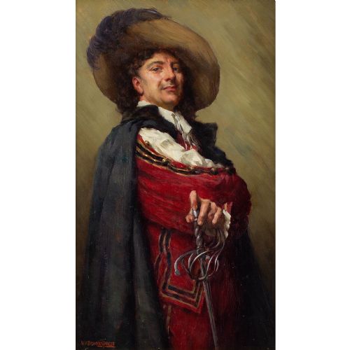 WILLIAM ARTHUR BREAKSPEARE RBA RBSA ROI THE CAPTAIN OF THE GUARD ANTIQUE OIL PAINTING - ADDITIONAL PHOTO 1