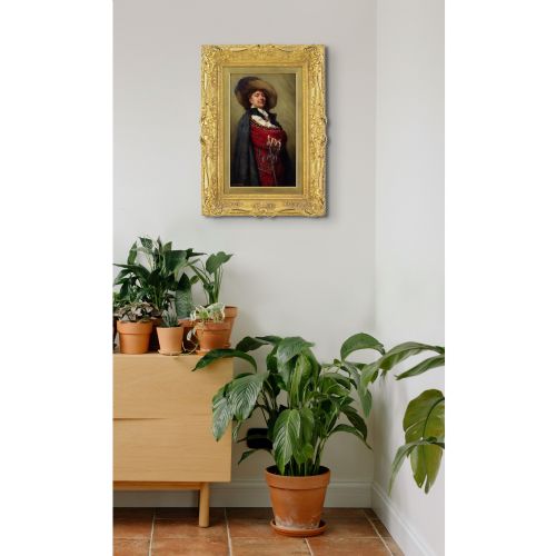 WILLIAM ARTHUR BREAKSPEARE RBA RBSA ROI THE CAPTAIN OF THE GUARD ANTIQUE OIL PAINTING - ADDITIONAL PHOTO 3