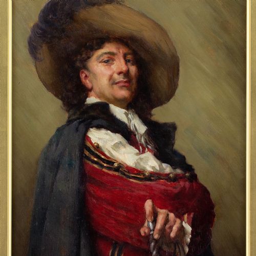 WILLIAM ARTHUR BREAKSPEARE RBA RBSA ROI THE CAPTAIN OF THE GUARD ANTIQUE OIL PAINTING - ADDITIONAL PHOTO 4