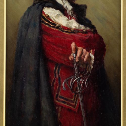 WILLIAM ARTHUR BREAKSPEARE RBA RBSA ROI THE CAPTAIN OF THE GUARD ANTIQUE OIL PAINTING - ADDITIONAL PHOTO 5