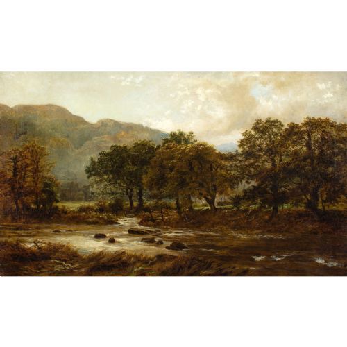 fig 2. Robert Gallon, Brook & River - Antique Oil Painting