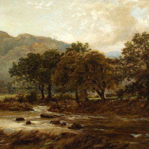 fig 5. Robert Gallon, Brook & River - Antique Oil Painting