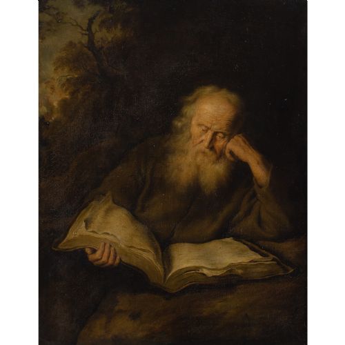 SALOMON KONINCK AFTER THE HERMIT ANTIQUE OIL PAINTING - ADDITIONAL PHOTO 3