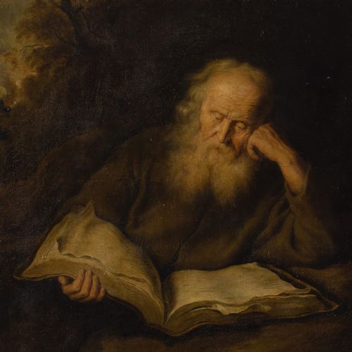 SALOMON KONINCK AFTER THE HERMIT ANTIQUE OIL PAINTING - ADDITIONAL PHOTO 4