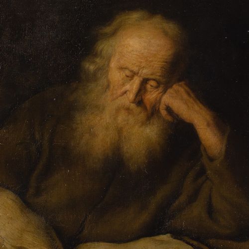 SALOMON KONINCK AFTER THE HERMIT ANTIQUE OIL PAINTING - ADDITIONAL PHOTO 6