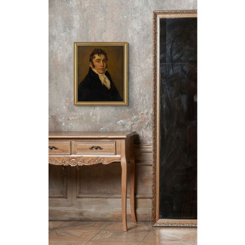EARLY 19THCENTURY BRITISH SCHOOL PORTRAIT OF A REGENCY GENTLEMAN ANTIQUE OIL PAINTING - ADDITIONAL PHOTO 2