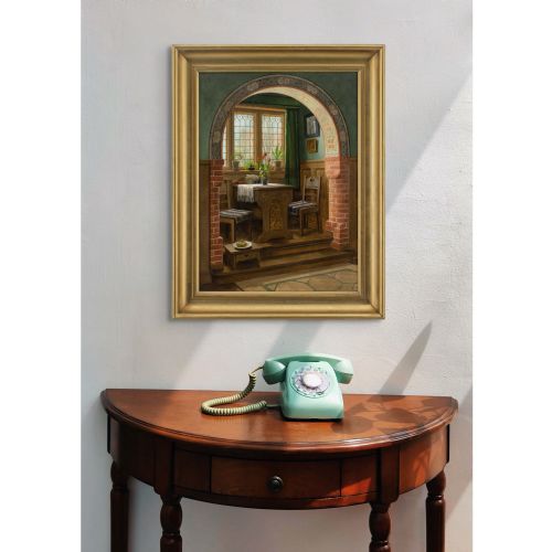 C SORENSEN INTERIOR WITH ARCH DINING NOOK OIL PAINTING - ADDITIONAL PHOTO 3