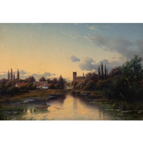 PETER LSTED MLLEDAMMEN LYNGBY ANTIQUE OIL PAINTING - ADDITIONAL PHOTO 1