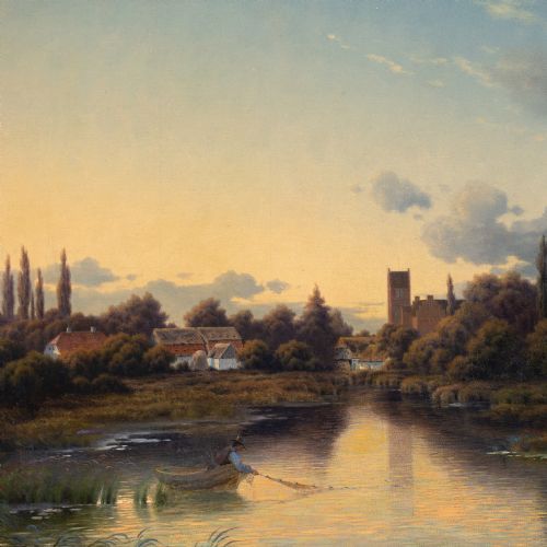 PETER LSTED MLLEDAMMEN LYNGBY ANTIQUE OIL PAINTING - ADDITIONAL PHOTO 5