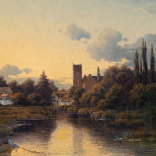 PETER LSTED MLLEDAMMEN LYNGBY ANTIQUE OIL PAINTING - ADDITIONAL PHOTO 6