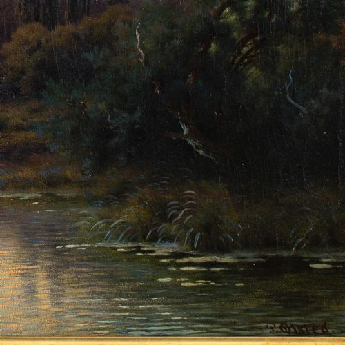 PETER LSTED MLLEDAMMEN LYNGBY ANTIQUE OIL PAINTING - ADDITIONAL PHOTO 7