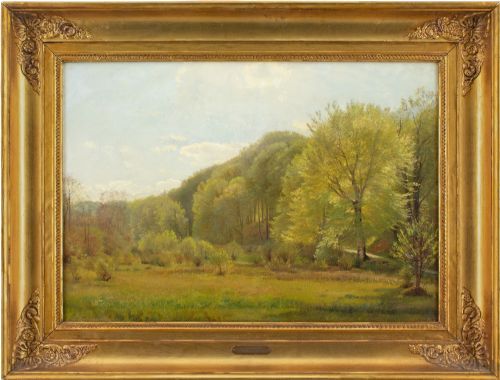 carl frederik aagaard view from dyrehaven copenhagen antique oil painting - CATEGORY: ANTIQUE ART - DATED 1860