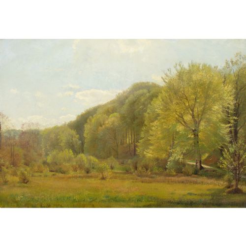 CARL FREDERIK AAGAARD VIEW FROM DYREHAVEN COPENHAGEN ANTIQUE OIL PAINTING - ADDITIONAL PHOTO 1