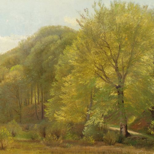 CARL FREDERIK AAGAARD VIEW FROM DYREHAVEN COPENHAGEN ANTIQUE OIL PAINTING - ADDITIONAL PHOTO 6