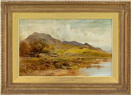 alfred walter williams on the banks of llyn dinas north wales antique oil painting - CATEGORY: ANTIQUE ART - DATED 1870