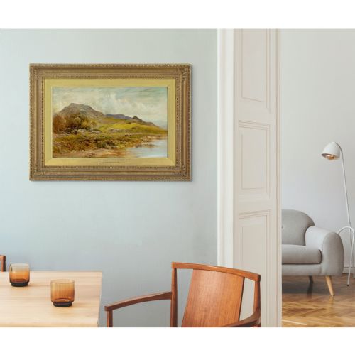 ALFRED WALTER WILLIAMS ON THE BANKS OF LLYN DINAS NORTH WALES ANTIQUE OIL PAINTING - ADDITIONAL PHOTO 2