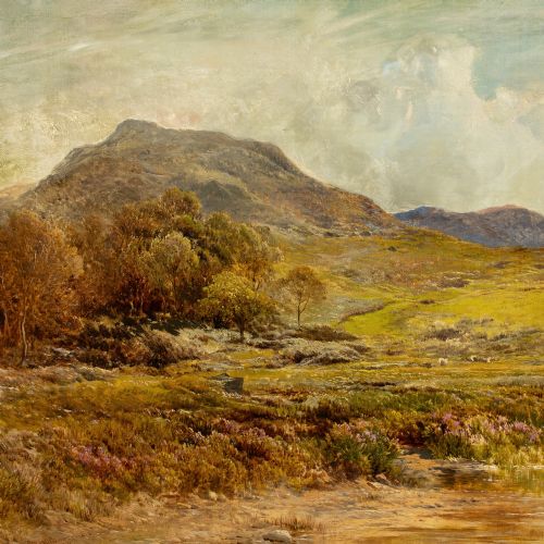 ALFRED WALTER WILLIAMS ON THE BANKS OF LLYN DINAS NORTH WALES ANTIQUE OIL PAINTING - ADDITIONAL PHOTO 4