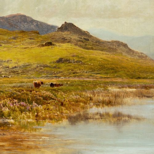 ALFRED WALTER WILLIAMS ON THE BANKS OF LLYN DINAS NORTH WALES ANTIQUE OIL PAINTING - ADDITIONAL PHOTO 6
