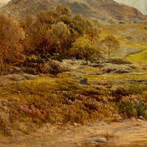 ALFRED WALTER WILLIAMS ON THE BANKS OF LLYN DINAS NORTH WALES ANTIQUE OIL PAINTING - ADDITIONAL PHOTO 7