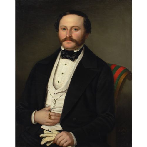 fig 1. Benno Fischer, Portrait Of A Seated Gentleman - Antique Oil Painting