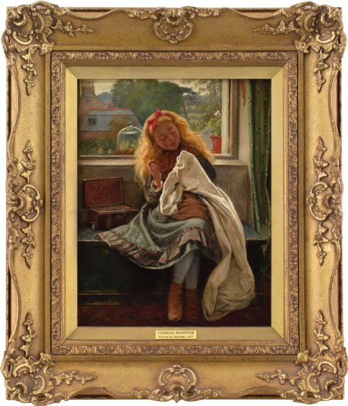 Charles Rossiter, Very Industrious - Antique Oil Painting