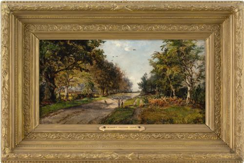 robert hudson junior ollerton road sherwood forest antique oil painting - CATEGORY: ANTIQUE ART - DATED 1880