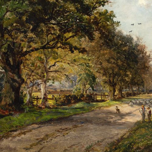 ROBERT HUDSON JUNIOR OLLERTON ROAD SHERWOOD FOREST ANTIQUE OIL PAINTING - ADDITIONAL PHOTO 2