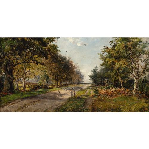 ROBERT HUDSON JUNIOR OLLERTON ROAD SHERWOOD FOREST ANTIQUE OIL PAINTING - ADDITIONAL PHOTO 3