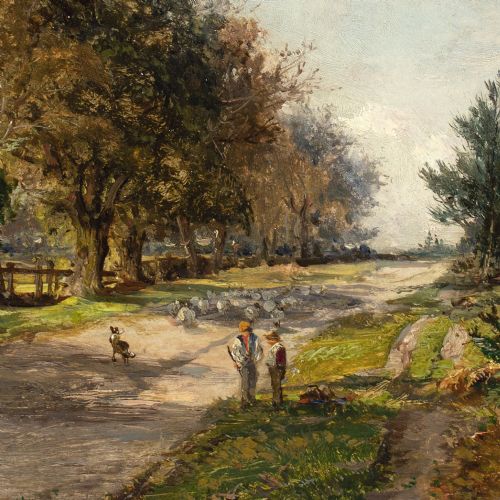 ROBERT HUDSON JUNIOR OLLERTON ROAD SHERWOOD FOREST ANTIQUE OIL PAINTING - ADDITIONAL PHOTO 7