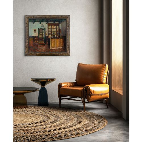 EDGARD WIETHASE COFFEE HOUSE OIL PAINTING - ADDITIONAL PHOTO 2