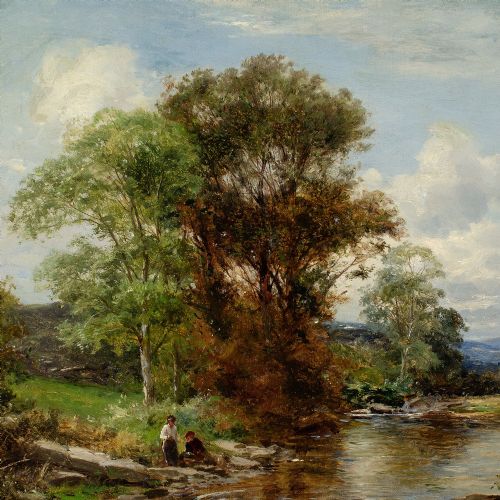 fig 3. Benjamin Williams Leader RA, On the Artro, Llanbedr, North Wales - Antique Oil Painting