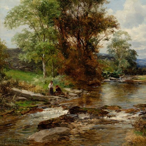 fig 4. Benjamin Williams Leader RA, On the Artro, Llanbedr, North Wales - Antique Oil Painting