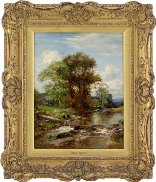 Benjamin Williams Leader Ra, on the Artro, Llanbedr, North Wales - Antique Oil Painting