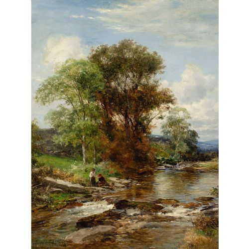 fig 5. Benjamin Williams Leader RA, On the Artro, Llanbedr, North Wales - Antique Oil Painting
