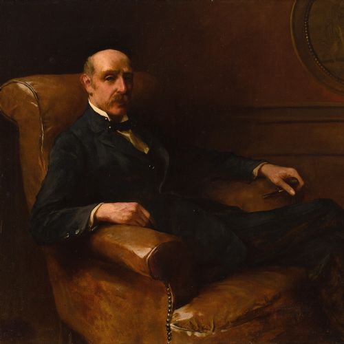 fig 5. Arthur Wardle (Attributed), Portrait Of A Man In A Club Armchair - Antique Oil Painting