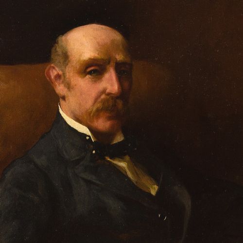 fig 6. Arthur Wardle (Attributed), Portrait Of A Man In A Club Armchair - Antique Oil Painting