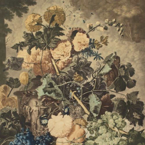 RICHARD EARLOM AFTER JAN VAN HUYSUM STILL LIFE WITH FLOWERS ANTIQUE AQUATINT - ADDITIONAL PHOTO 3