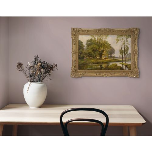 ALFRED AUGUSTUS GLENDENING SUNLIT RIVER LANDSCAPE WITH CATTLE DUCKS ANTIQUE OIL PAINTING - ADDITIONAL PHOTO 3