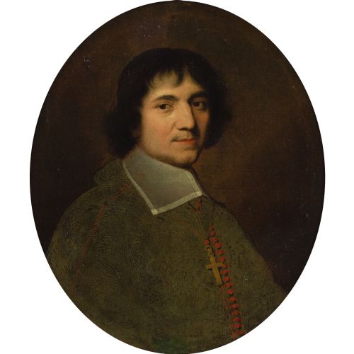 LATE 17THCENTURY FLEMISH SCHOOL PORTRAIT OF A PRELATE WITH BLACK CASSOCK ZUCCHETTO ANTIQUE OIL PAINTING - ADDITIONAL PHOTO 2