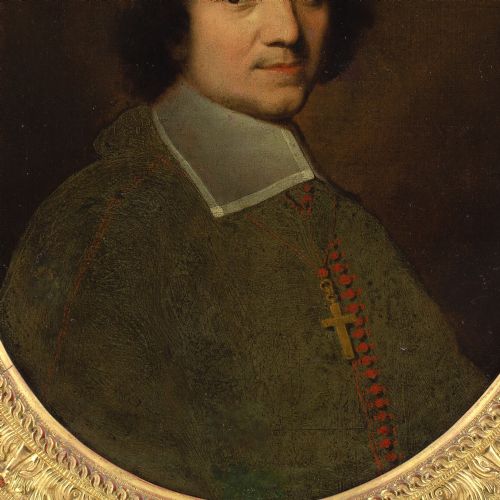 LATE 17THCENTURY FLEMISH SCHOOL PORTRAIT OF A PRELATE WITH BLACK CASSOCK ZUCCHETTO ANTIQUE OIL PAINTING - ADDITIONAL PHOTO 5