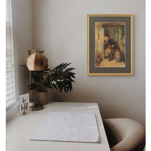 WILLIAM HENRY HUNT PORTRAIT OF A RESTFUL MAN IN A DOORWAY ANTIQUE WATERCOLOUR - ADDITIONAL PHOTO 5