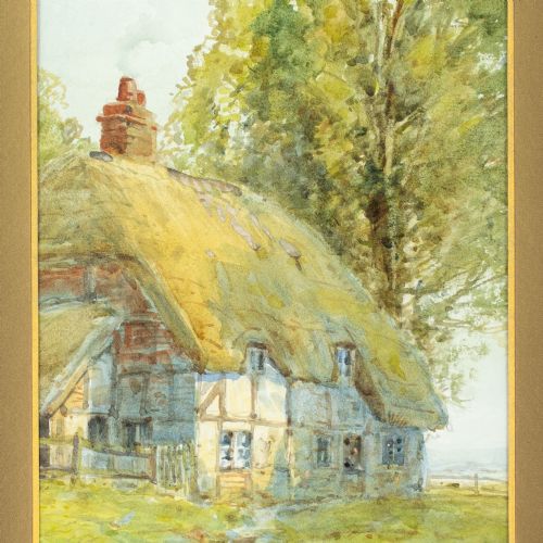 HUGH NISBETT PAIR OF RURAL VIEWS WITH COTTAGES ANTIQUE WATERCOLOURS - ADDITIONAL PHOTO 7